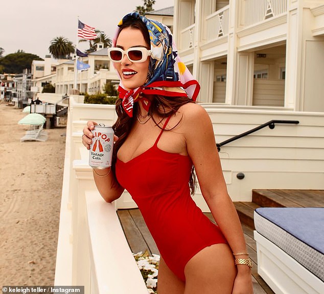 Keleigh Teller was showing off her fabulous figure this week. The wife of Top Gun: Maverick actor Miles Teller looked sensational in a fire engine red ʙικιɴι that made her look ready for a Baywatch redo